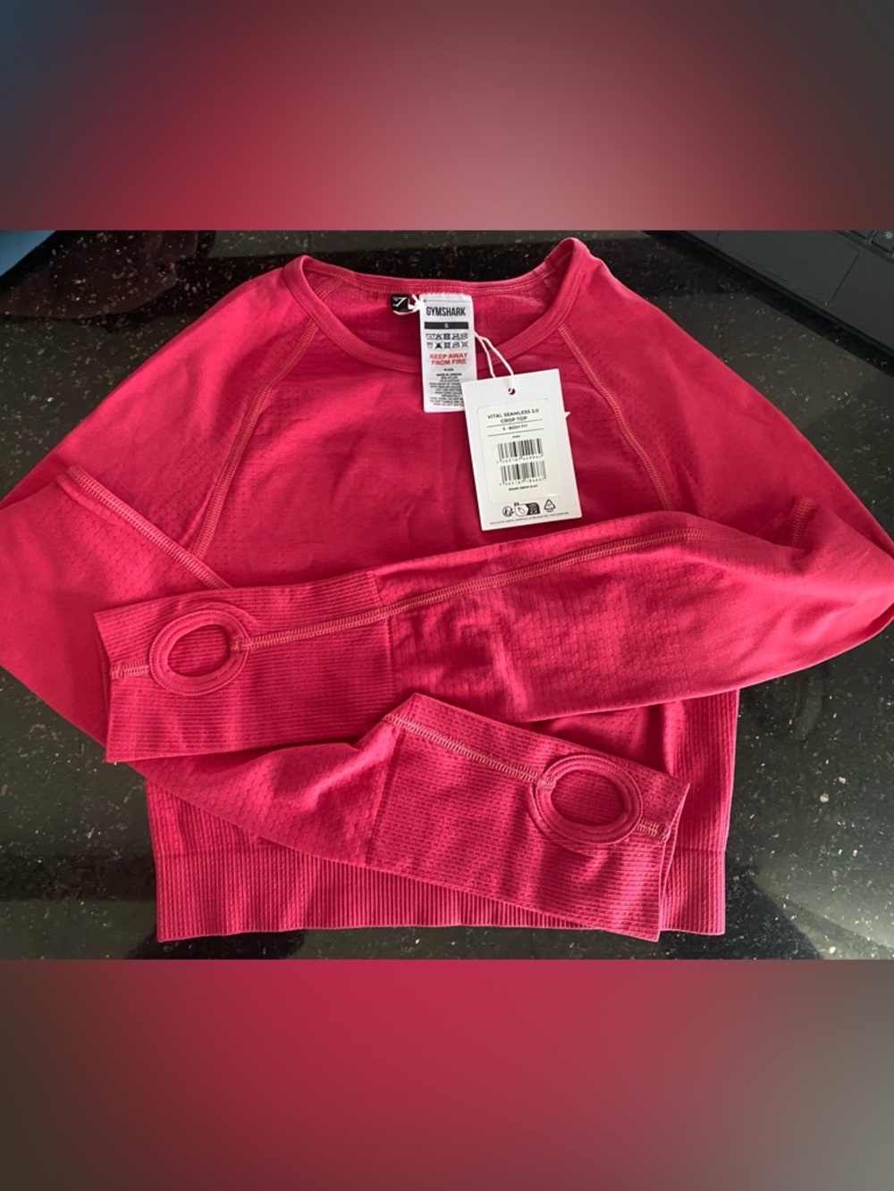 Gymshark Pink Seamless Long Sleeve Crop Top
